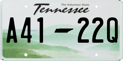 TN license plate A4122Q