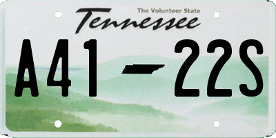 TN license plate A4122S