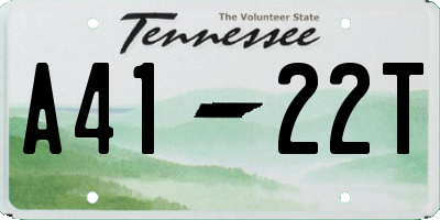 TN license plate A4122T