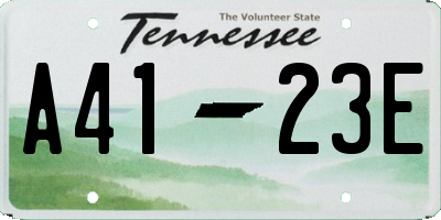 TN license plate A4123E