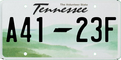 TN license plate A4123F