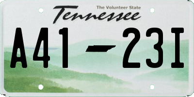 TN license plate A4123I