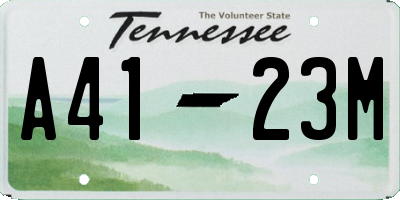 TN license plate A4123M