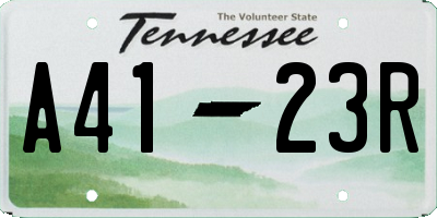 TN license plate A4123R