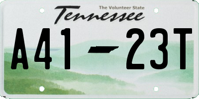 TN license plate A4123T