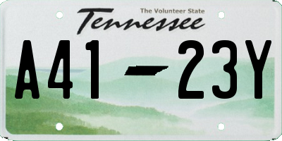 TN license plate A4123Y