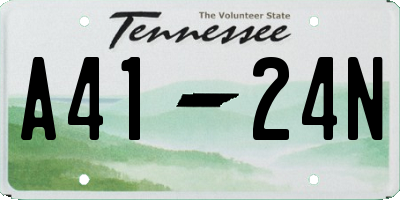 TN license plate A4124N