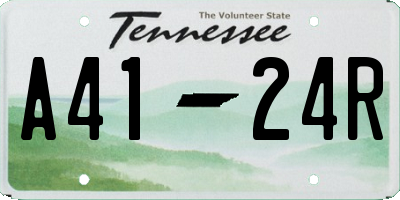 TN license plate A4124R