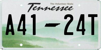 TN license plate A4124T
