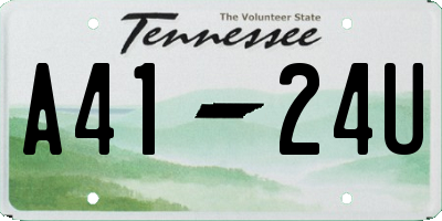 TN license plate A4124U