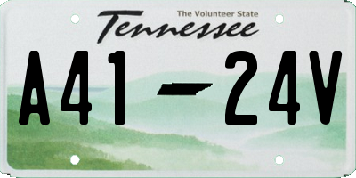 TN license plate A4124V