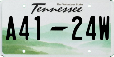 TN license plate A4124W