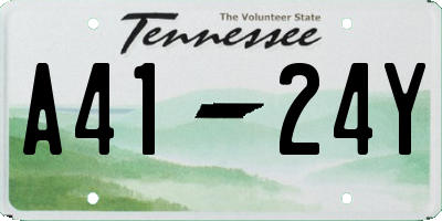 TN license plate A4124Y