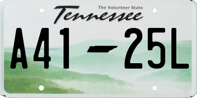 TN license plate A4125L