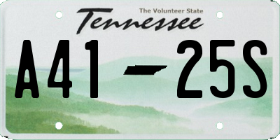 TN license plate A4125S