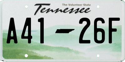 TN license plate A4126F