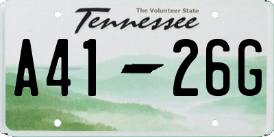 TN license plate A4126G