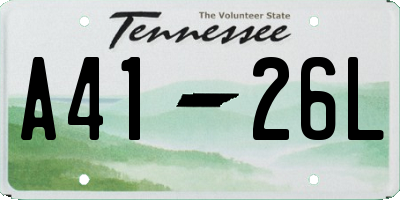 TN license plate A4126L