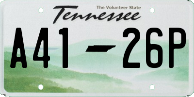 TN license plate A4126P