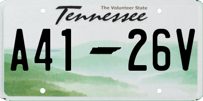 TN license plate A4126V