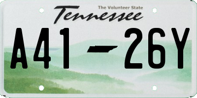 TN license plate A4126Y