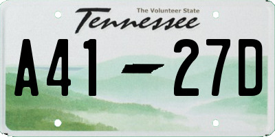 TN license plate A4127D