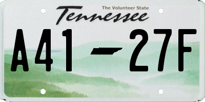 TN license plate A4127F