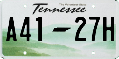 TN license plate A4127H