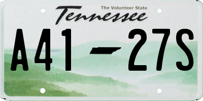 TN license plate A4127S