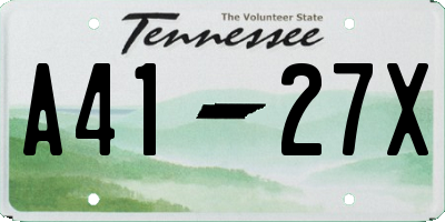 TN license plate A4127X