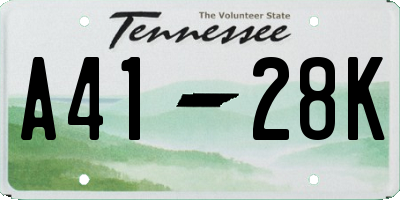 TN license plate A4128K