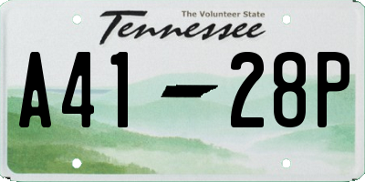 TN license plate A4128P