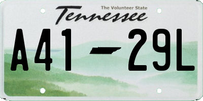 TN license plate A4129L