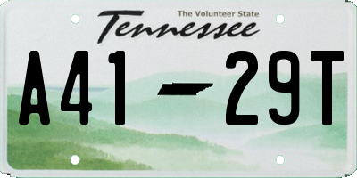TN license plate A4129T