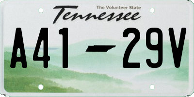 TN license plate A4129V