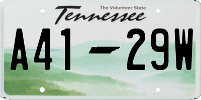 TN license plate A4129W