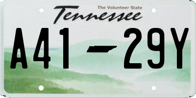 TN license plate A4129Y
