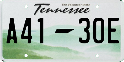 TN license plate A4130E