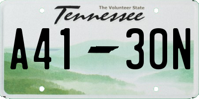 TN license plate A4130N