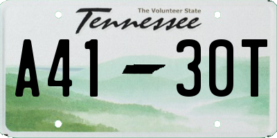 TN license plate A4130T