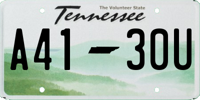 TN license plate A4130U