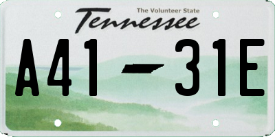 TN license plate A4131E