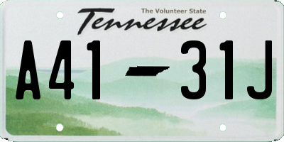 TN license plate A4131J