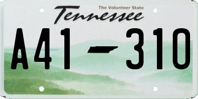 TN license plate A4131O