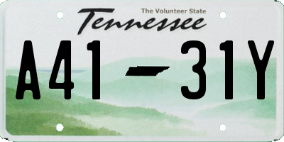 TN license plate A4131Y