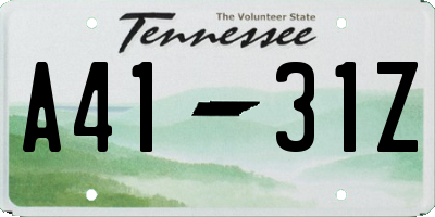 TN license plate A4131Z