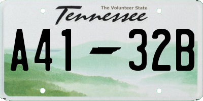 TN license plate A4132B