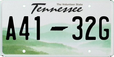 TN license plate A4132G