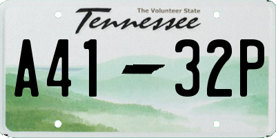 TN license plate A4132P