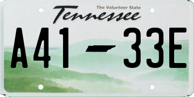 TN license plate A4133E